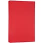 JAM Paper® Smooth Colored Paper, 24 lbs., 8.5" x 14", Red Recycled, 100 Sheets/Pack (101337)
