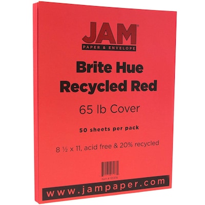 JAM Paper Parchment 65lb Cardstock 8.5 x 11 Coverstock Blue Recycled  96700000 