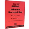 JAM Paper® Bright Color Cardstock, 8.5 x 11, 65lb Red Recycled, 50/pack (101378)