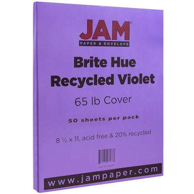 JAM Paper Legal 65lb Colored Cardstock 8.5 x 14 Coverstock Blue Recycled  16730932