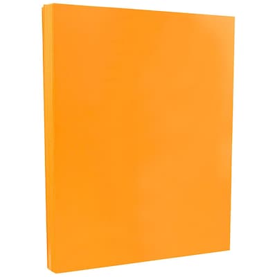 JAM Paper Smooth Colored 8.5 x 11 Copy Paper, 24 lbs., Ultra Orange, 100 Sheets/Pack (102558)