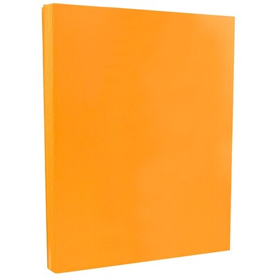 JAM Paper Smooth Colored Paper, 24 lbs., 8.5 x 11, Ultra Orange, 50 Sheets/Pack (102558A)