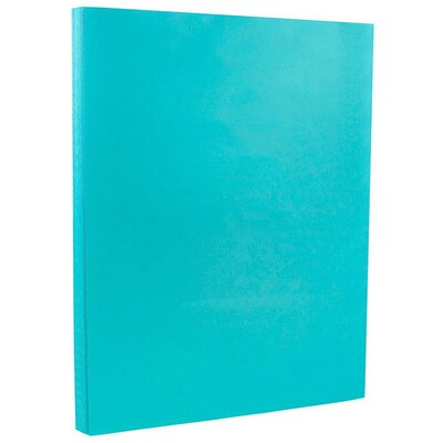 JAM Paper® Smooth Colored Paper, 24 lbs., 8.5 x 11, Sea Blue Recycled, 50 Sheets/Pack (102657A)