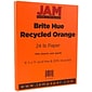 JAM Paper 8.5" x 11" Smooth Colored Paper, 24 lbs., Orange Recycled, 100 Sheets/Pack (103655)