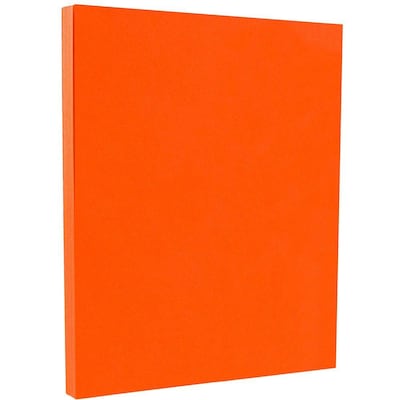 JAM Paper 8.5" x 11" Smooth Colored Paper, 24 lbs., Orange Recycled, 100 Sheets/Pack (103655)