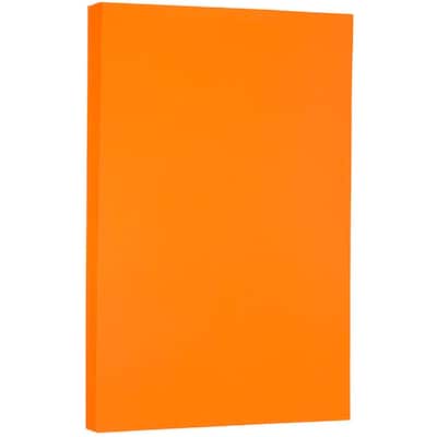 JAM Paper Smooth Colored Paper, 24 lbs., 8.5" x 14", Orange Recycled, 500 Sheets/Ream (103689B)