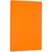 JAM Paper Smooth Colored Paper, 24 lbs., 8.5 x 14, Orange Recycled, 500 Sheets/Ream (103689B)