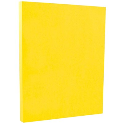 JAM Paper® Bright Color Cardstock, 8.5 x 11, 65lb Yellow Recycled, 50/pack (104018)