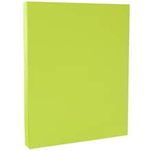 JAM Paper® Bright Color Cardstock, 8.5 x 11, 65lb Ultra Lime Green, 250/ream (104067B)