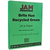 JAM Paper® Smooth Colored Paper, 24 lbs., 8.5 x 11, Green Recycled, 100 Sheets/Pack (104083)