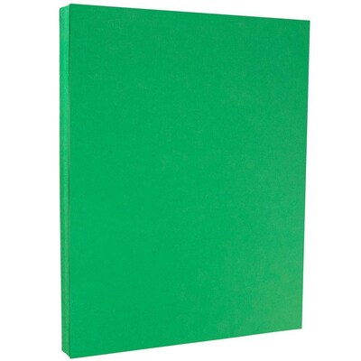 JAM Paper® Bright Color Cardstock, 8.5 x 11, 65lb Green Recycled, 50/pack (104190)