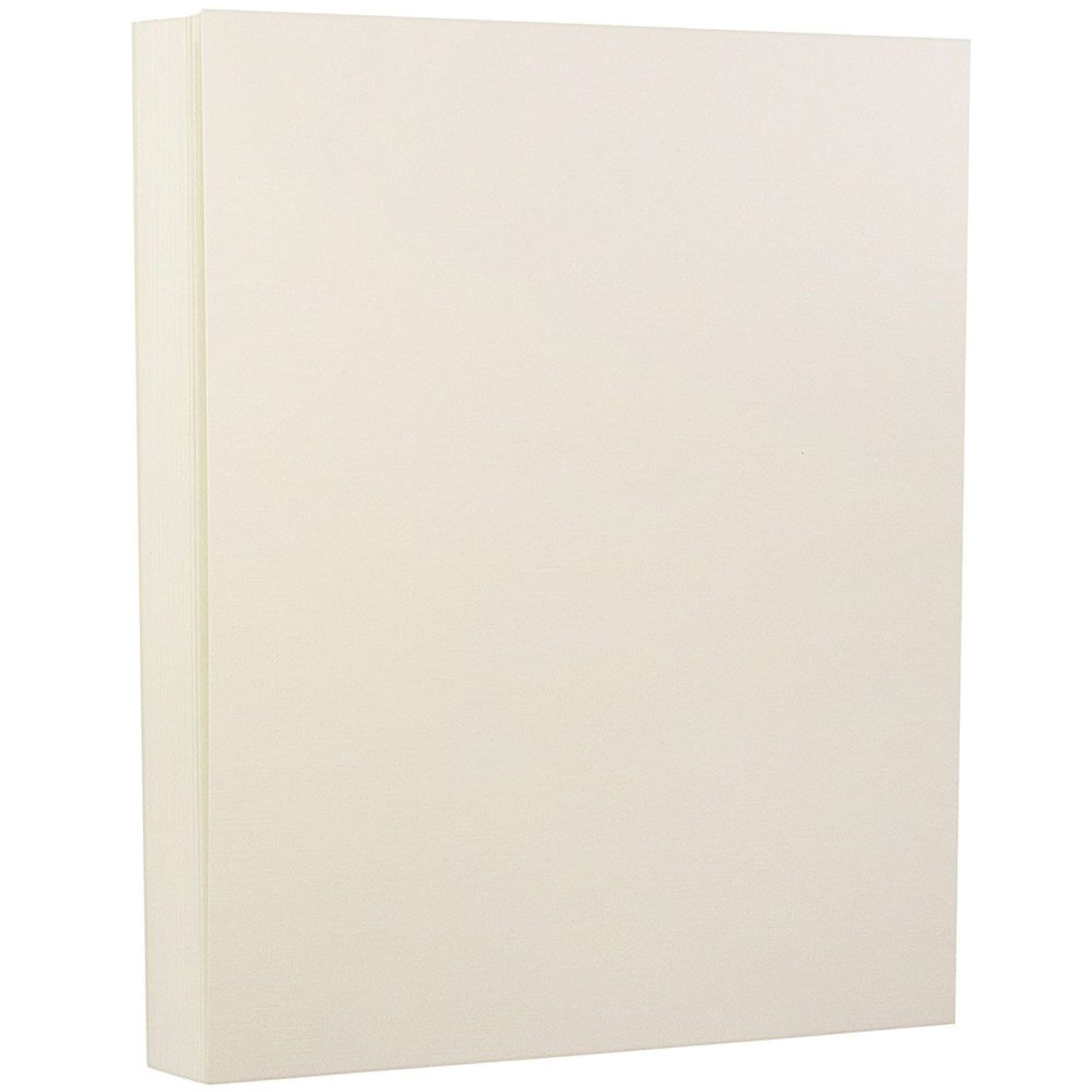 JAM Paper Strathmore 8.5 x 11 Business Paper, 32 lbs., Natural White Linen Finish, 100 Sheets/Pack (143530)