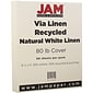JAM Paper® Strathmore Cardstock, 8.5 x 11, 80lb Natural White Linen, 50/pack (144010)