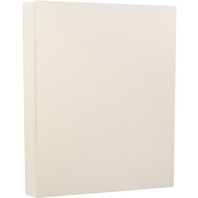 JAM Paper® Strathmore Cardstock, 8.5 x 11, 80lb Natural White Linen, 50/pack (144010)