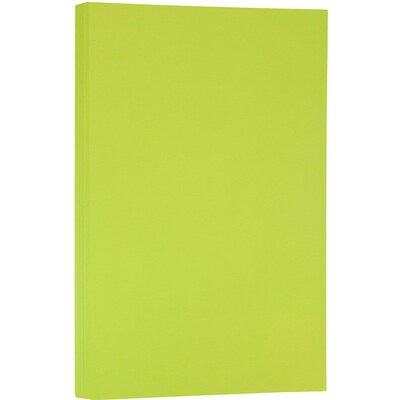 JAM Paper Smooth Colored 8.5" x 14"  Copy Paper, 24 lbs., Ultra Lime Green, 100 Sheets/Pack (151048)