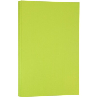 JAM Paper Smooth Colored 8.5 x 14  Copy Paper, 24 lbs., Ultra Lime Green, 100 Sheets/Pack (151048)