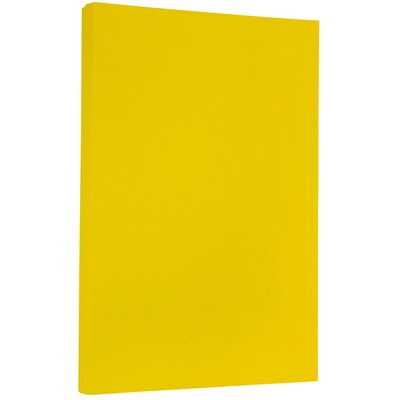 JAM Paper Smooth Colored 8.5" x 14" Paper, 24 lbs., Yellow Recycled, 100 Sheets/Pack (151050)