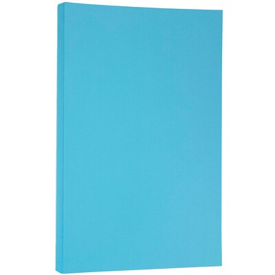 JAM Paper Smooth Colored 8.5 x 14, Copy Paper, 24 lbs., Blue Recycled, 100 Sheets/Pack (151052)