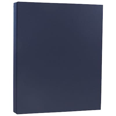JAM Paper Matte Colored 8.5 x 11 Paper, 28 lbs., Navy Blue, 50 Sheets/Pack (156550)