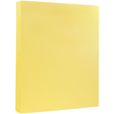 JAM Paper Vellum Bristol 67 lb. Cardstock Paper, 8.5" x 11", Canary Yellow, 50 Sheets/Pack (169822)