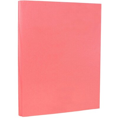 JAM Paper Vellum Bristol 67 lb. Cardstock Paper, 8.5 x 11, Cherry Red, 50 Sheets/Pack (169823)