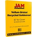 JAM Paper Vellum Bristol 67 lb. Cardstock Paper, 8.5 x 11, Goldenrod, 50 Sheets/Pack (169825)