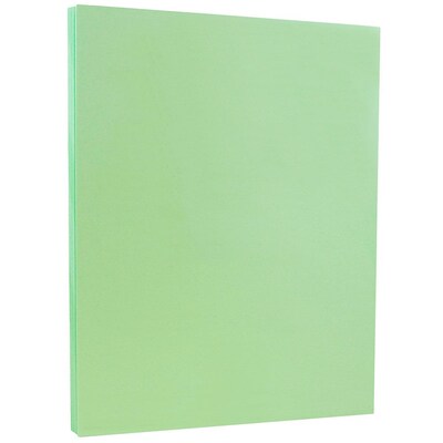 JAM Paper Vellum Bristol 67 lb. Cardstock Paper, 8.5" x 11", Green, 50 Sheets/Pack (169826)