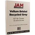 JAM Paper Vellum Bristol 67 lb. Cardstock Paper, 8.5 x 11, Gray, 50 Sheets/Pack (169827)