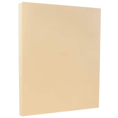 JAM Paper Vellum Bristol 67 lb. Cardstock Paper, 8.5" x 11", Ivory, 50 Sheets/Pack (169828)