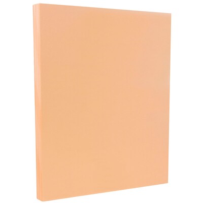 JAM Paper Vellum Bristol 67 lb. Cardstock Paper, 8.5" x 11", Peach, 50 Sheets/Pack (169830)