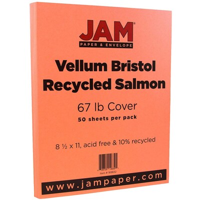 JAM Paper & Envelope Vellum Bristol Cardstock, 8.5 x 11, 50 per