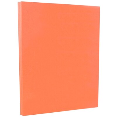 JAM Paper Vellum Bristol 67 lb. Cardstock Paper, 8.5" x 11", Salmon Pink, 50 Sheets/Pack (169832)