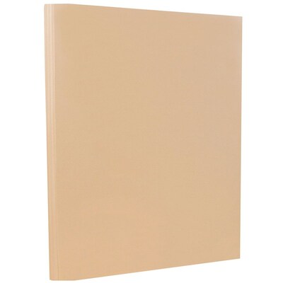 JAM Paper Vellum Bristol 67 lb. Cardstock Paper, 8.5" x 11", Tan Brown, 50 Sheets/Pack (169833)