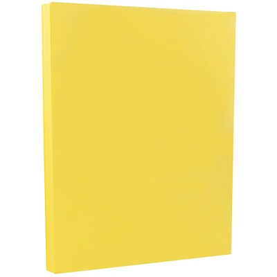 JAM Paper Vellum Bristol 67 lb. Cardstock Paper, 8.5" x 11", Yellow, 50 Sheets/Pack (169838)