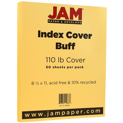 JAM Paper Vellum Bristol 110 lb. Cardstock Paper, 8.5" x 11", Light Orange, 50 Sheets/Pack (169854)