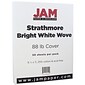 JAM Paper® Strathmore 88lb Cardstock, 8.5 x 11 Coverstock, Bright White Wove, 50 Sheets/Pack (191267