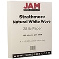 JAM Paper® Strathmore Paper, 8.5 x 11, 28lb Natural White Wove, 100/pack (194889)