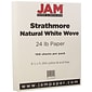 JAM Paper® Strathmore Paper - 8.5" x 11" - 24lb Natural White Wove - 100/pack