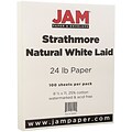 JAM Paper® Strathmore Paper - 8.5 x 11 - 24lb Natural White Laid - 100/pack