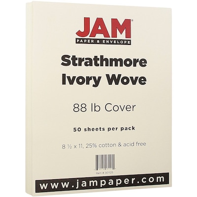 JAM Paper Parchment 65lb Cardstock 8.5 x 11 Coverstock White