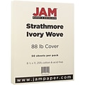 JAM Paper® Strathmore Cardstock, 8.5 x 11, 80lb Ivory Wove, 50/pack (301125)