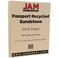 JAM Paper® Smooth Colored Paper, 24 lbs., 8.5 x 11, Passport Sandstone Brown, 100 Sheets/Pack (878006)