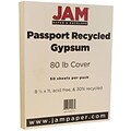 JAM Paper® Recycled Cardstock, 8.5 x 11, 80lb Gypsum Ivory, 50/pack (880410)