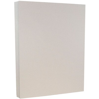 JAM Paper 80 lb. Cardstock Paper, 8.5" x 11", Granite Silver, 50 Sheets/Pack (881715)