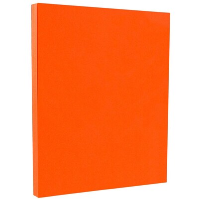 JAM Paper® Bright Color Cardstock, 8.5 x 11, 65lb Orange Recycled, 250/ream (1033879B)