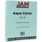 JAM Paper 80 lb. Cardstock Paper, 8.5" x 11", Aqua Blue, 50 Sheets/Pack (1524370)