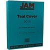 JAM Paper 80 lb. Cardstock Paper, 8.5 x 11, Teal, 50 Sheets/Pack (1524384)