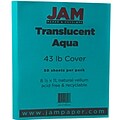 JAM Paper® Translucent Vellum Cardstock, 8.5 x 11, 43lb Aqua Blue, 50/pack (1592222)