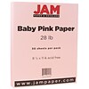 JAM Paper Matte Colored Paper, 28 lbs., 8.5 x 11, Baby Pink, 50 Sheets/Pack (5155793)