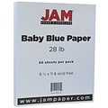 JAM Paper Matte Colored Paper, 28 lbs., 8.5 x 11, Baby Blue, 50 Sheets/Pack (5155794)